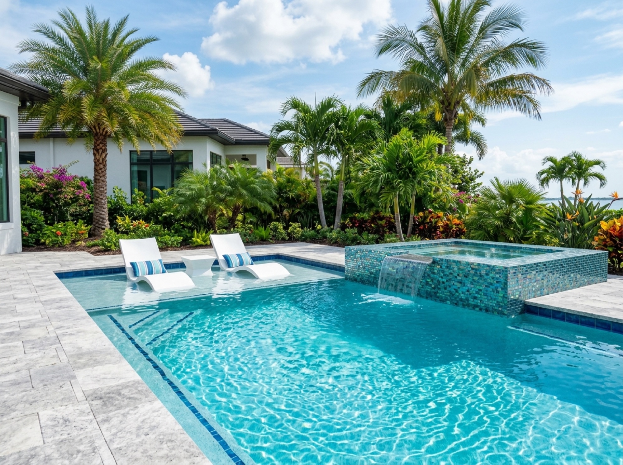 Finished custom pool construction