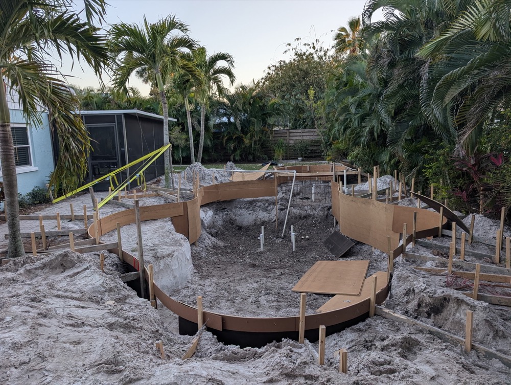 Reece Project during construction — shotcrete pool shell